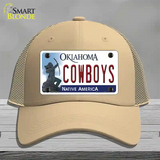 Cowboys Oklahoma Novelty License Plate Hat Mesh / Khaki