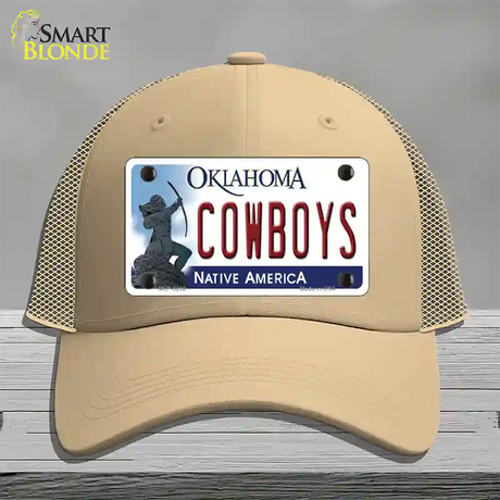 Cowboys Oklahoma Novelty License Plate Hat Mesh / Khaki