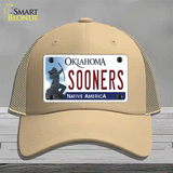 Sooners Oklahoma Novelty License Plate Hat Mesh / Khaki