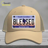 Blessed South Carolina Novelty License Plate Hat Mesh / Khaki