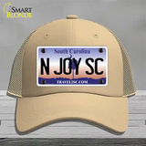 N Joy SC South Carolina Novelty License Plate Hat Mesh / Khaki