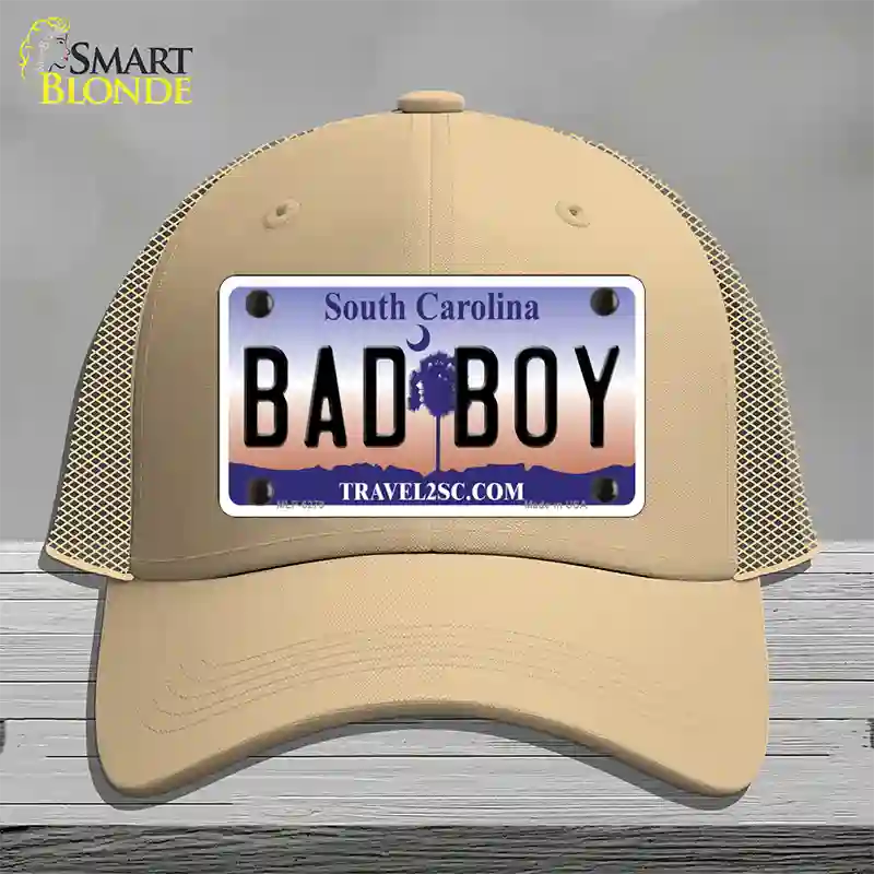 Bad Boy South Carolina Novelty License Plate Hat Mesh / Khaki