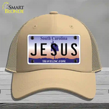 Jesus South Carolina Novelty License Plate Hat Mesh / Khaki