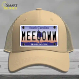 Meeooww South Carolina Novelty License Plate Hat Mesh / Khaki