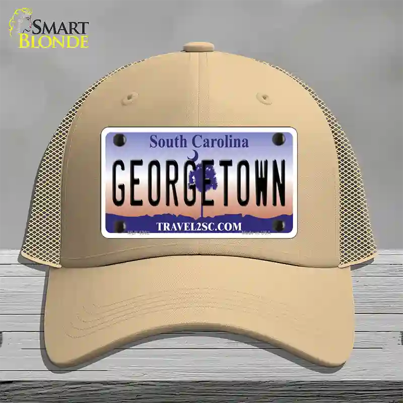 Georgetown South Carolina Novelty License Plate Hat Mesh / Khaki