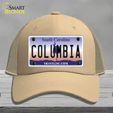 Columbia South Carolina Novelty License Plate Hat Mesh / Khaki