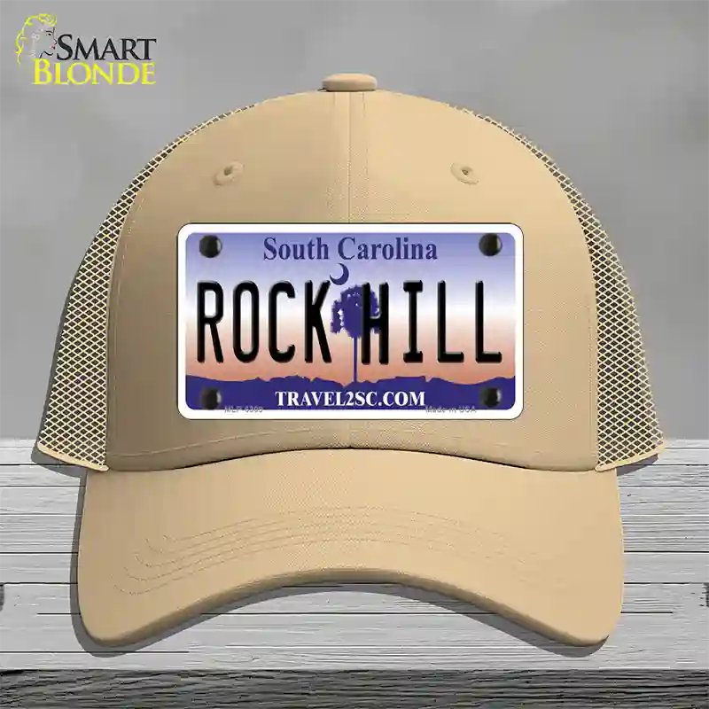 Rock Hill South Carolina Novelty License Plate Hat Mesh / Khaki