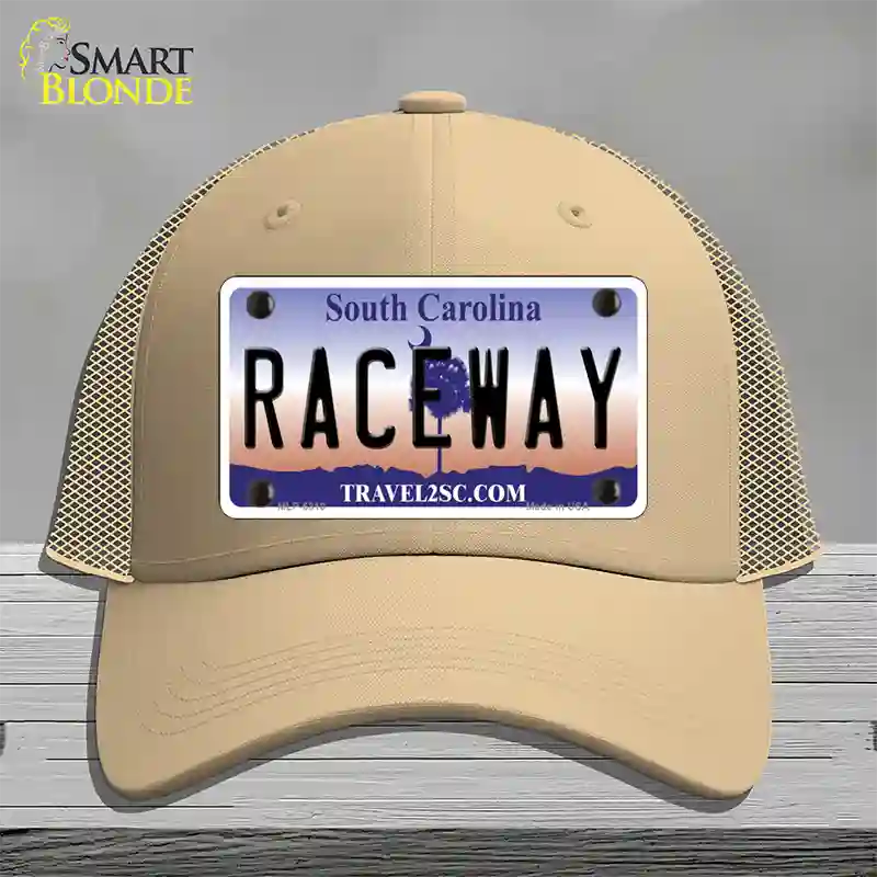 Raceway South Carolina Novelty License Plate Hat Mesh / Khaki