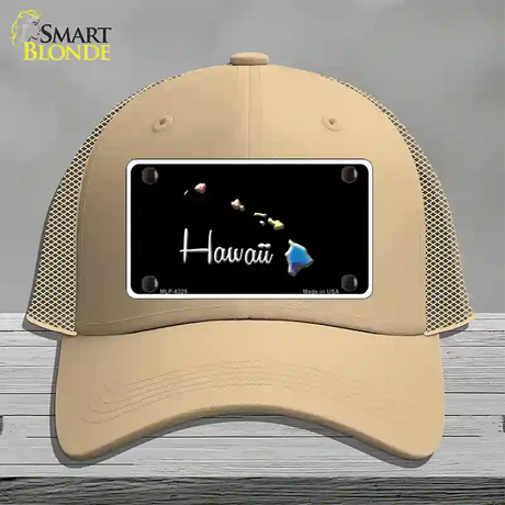 Hawaii Rainbow Novelty License Plate Hat Mesh / Khaki