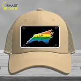 North Carolina Rainbow Novelty License Plate Hat Mesh / Khaki