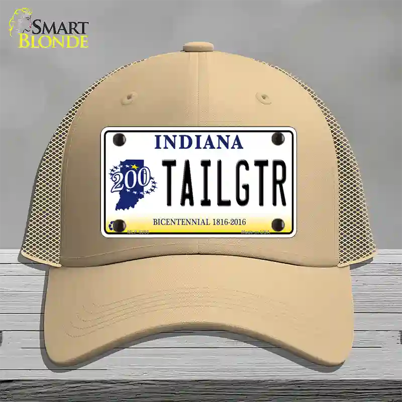 Tailgtr Indiana Bicentennial Novelty License Plate Hat Mesh / Khaki