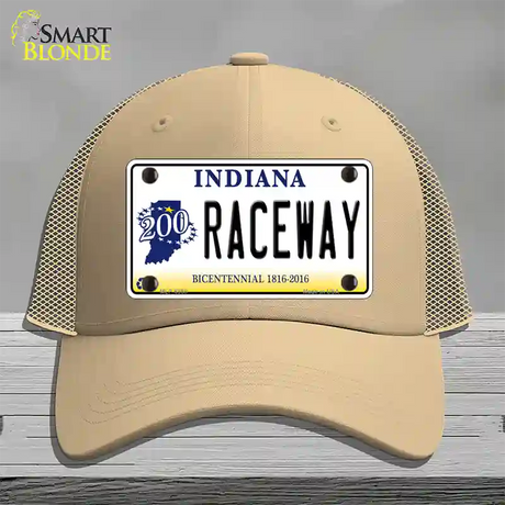 Raceway Indiana Novelty License Plate Hat Mesh / Khaki