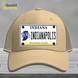 Indianapolis Indiana Novelty License Plate Hat Mesh / Khaki