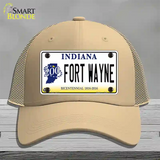 Fort Wayne Indiana Novelty License Plate Hat Mesh / Khaki