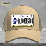 Bloomington Indiana Novelty License Plate Hat Mesh / Khaki