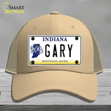 Gary Indiana Novelty License Plate Hat Mesh / Khaki