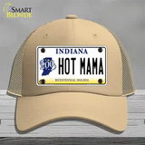 Hot Mama Indiana Novelty License Plate Hat Mesh / Khaki