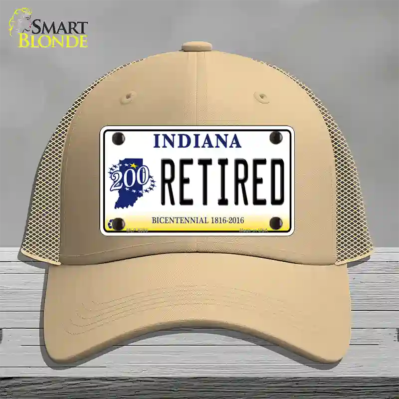 Retired Indiana Novelty License Plate Hat Mesh / Khaki