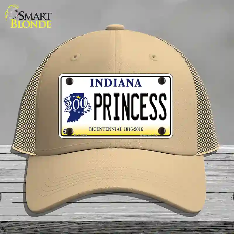 Princess Indiana Novelty License Plate Hat Mesh / Khaki