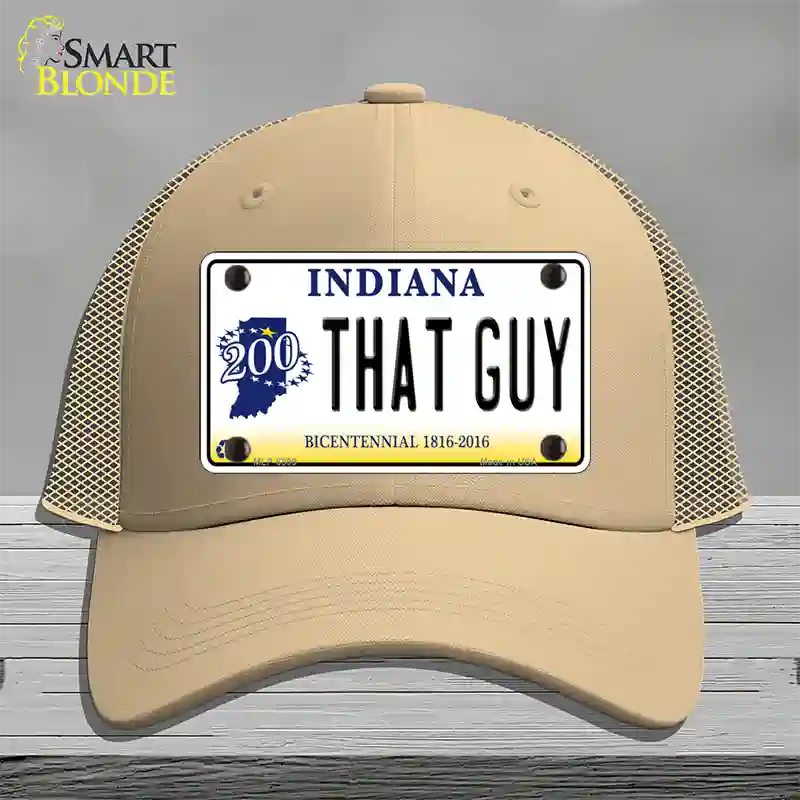 That Guy Indiana Novelty License Plate Hat Mesh / Khaki