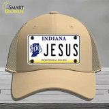 Jesus Indiana Novelty License Plate Hat Mesh / Khaki