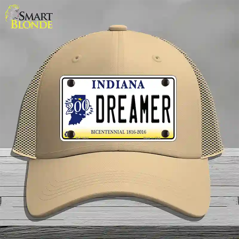 Dreamer Indiana Novelty License Plate Hat Mesh / Khaki