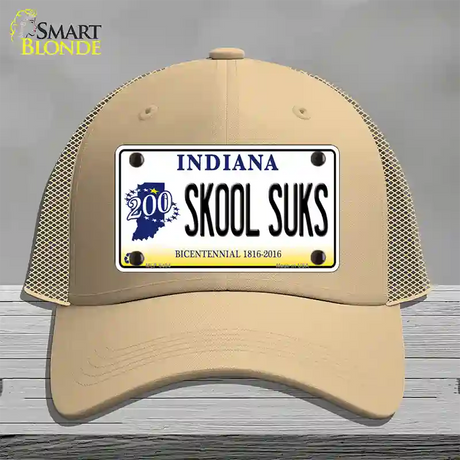 Skook Suks Indiana Novelty License Plate Hat Mesh / Khaki