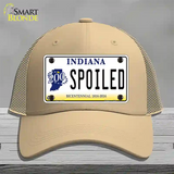 Spoiled Indiana Novelty License Plate Hat Mesh / Khaki