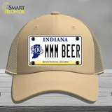 MMM Beer Indiana Novelty License Plate Hat Mesh / Khaki