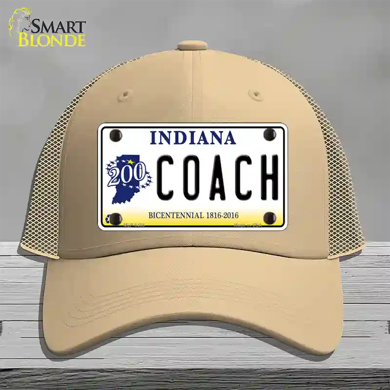 Coach Indiana Novelty License Plate Hat Mesh / Khaki