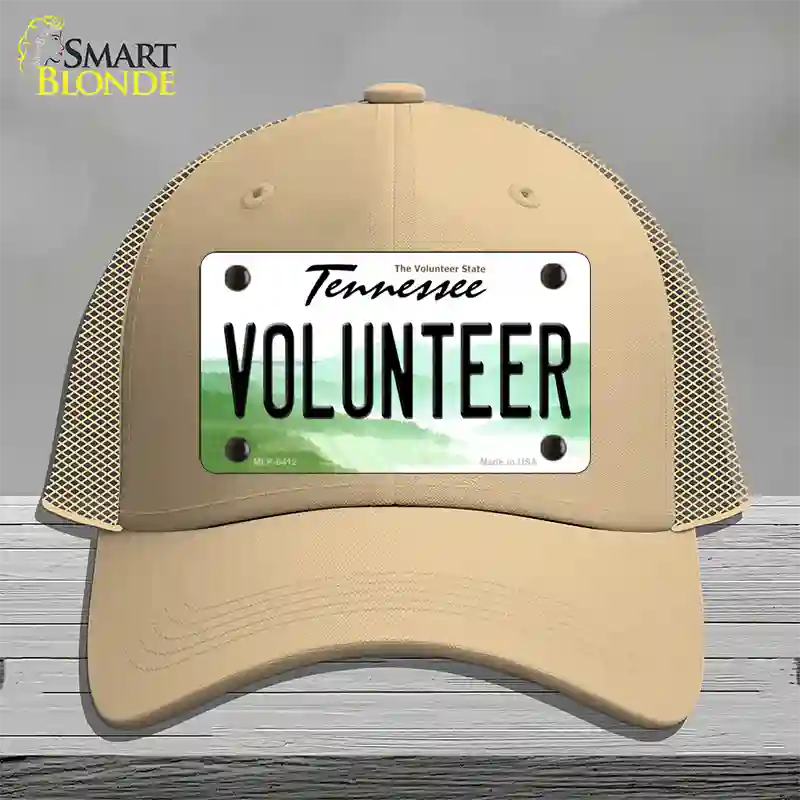 Volunteer Tennessee Novelty License Plate Hat Mesh / Khaki