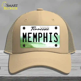 Memphis Tennessee Novelty License Plate Hat Mesh / Khaki