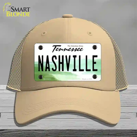 Nashville Tennessee Novelty License Plate Hat Mesh / Khaki