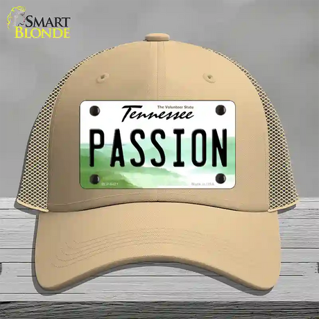 Passion Tennessee Novelty License Plate Hat Mesh / Khaki