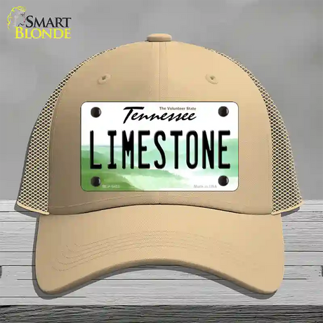 Limestone Tennessee Novelty License Plate Hat Mesh / Khaki