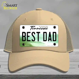 Best Dad Tennessee Novelty License Plate Hat Mesh / Khaki