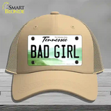 Bad Girl Tennessee Novelty License Plate Hat Mesh / Khaki