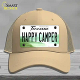 Happy Camper Tennessee Novelty License Plate Hat Mesh / Khaki