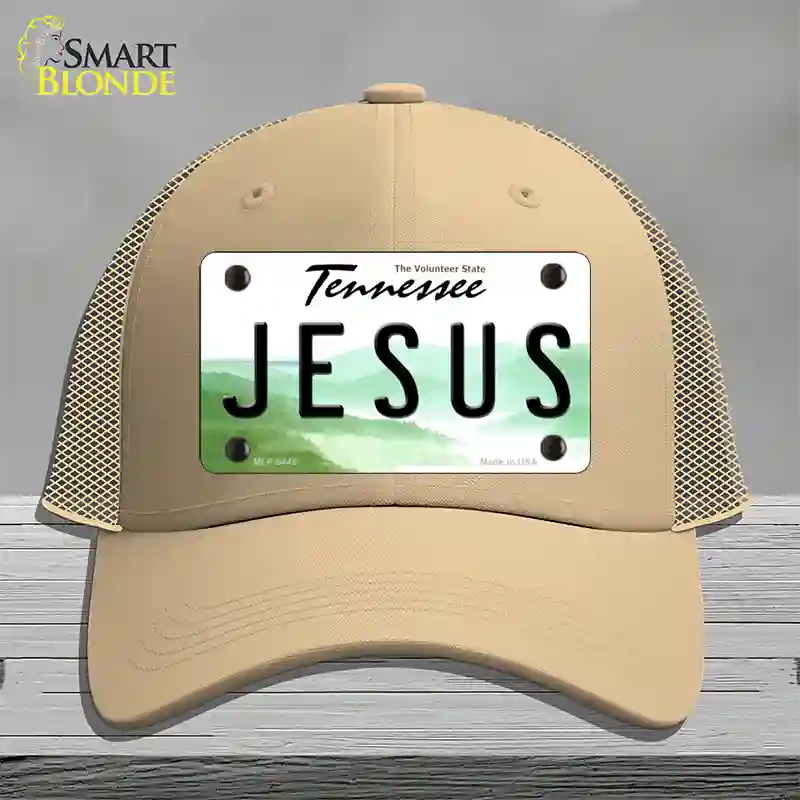 Jesus Tennessee Novelty License Plate Hat Mesh / Khaki