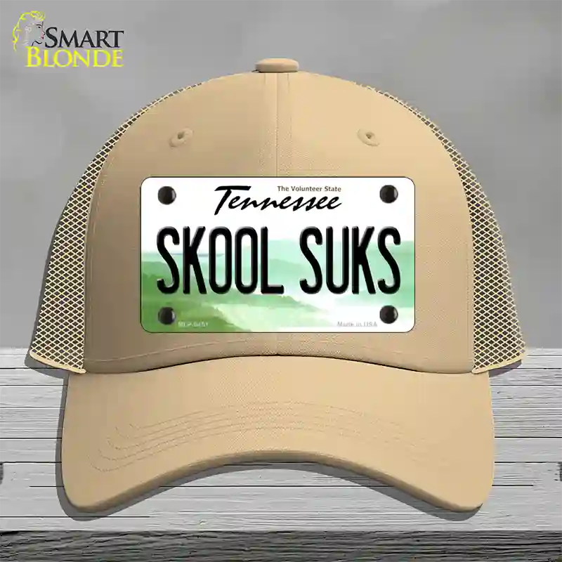 Skool Suks Tennessee Novelty License Plate Hat Mesh / Khaki