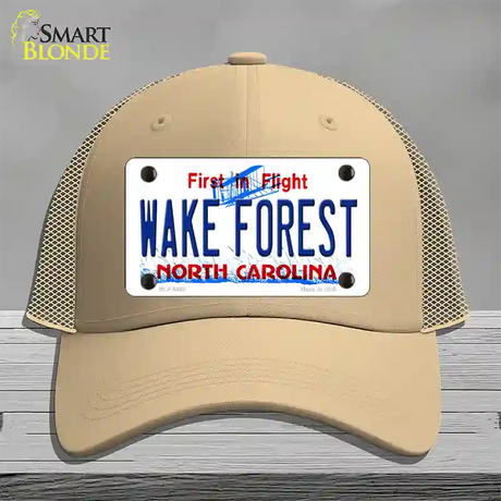 Wake Forest North Carolina Novelty License Plate Hat Mesh / Khaki