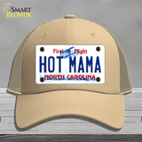 Hot Mama North Carolina Novelty License Plate Hat Mesh / Khaki