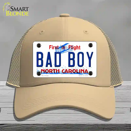 Bad Boy North Carolina Novelty License Plate Hat Mesh / Khaki