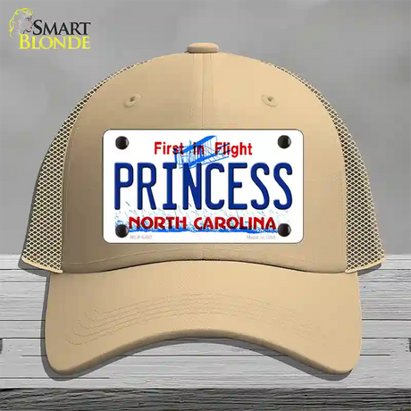 Princess North Carolina Novelty License Plate Hat Mesh / Khaki