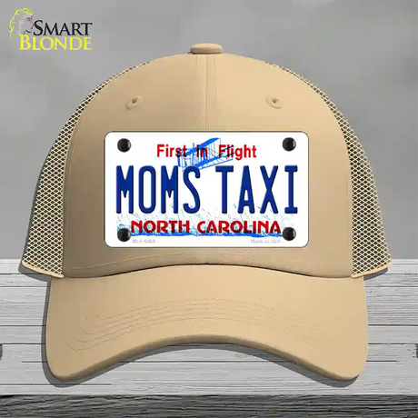 Moms Taxi North Carolina Novelty License Plate Hat Mesh / Khaki