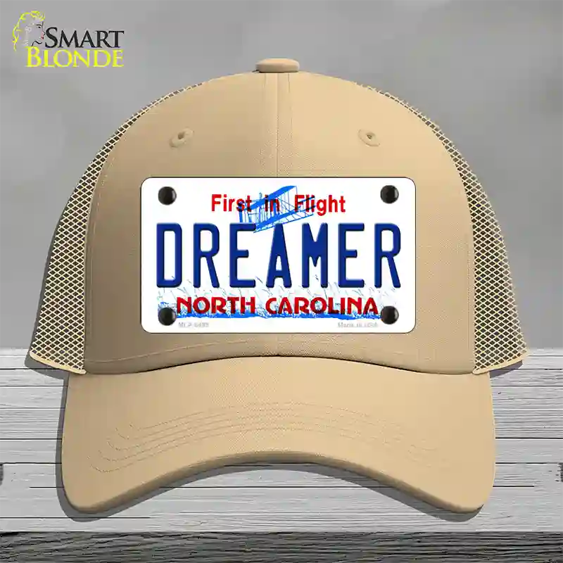 Dreamer North Carolina Novelty License Plate Hat Mesh / Khaki