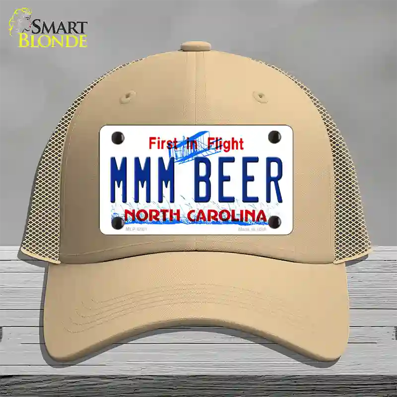 MMM Beer North Carolina Novelty License Plate Hat Mesh / Khaki