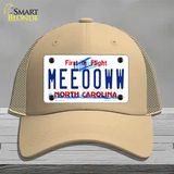 Meeooww North Carolina Novelty License Plate Hat Mesh / Khaki