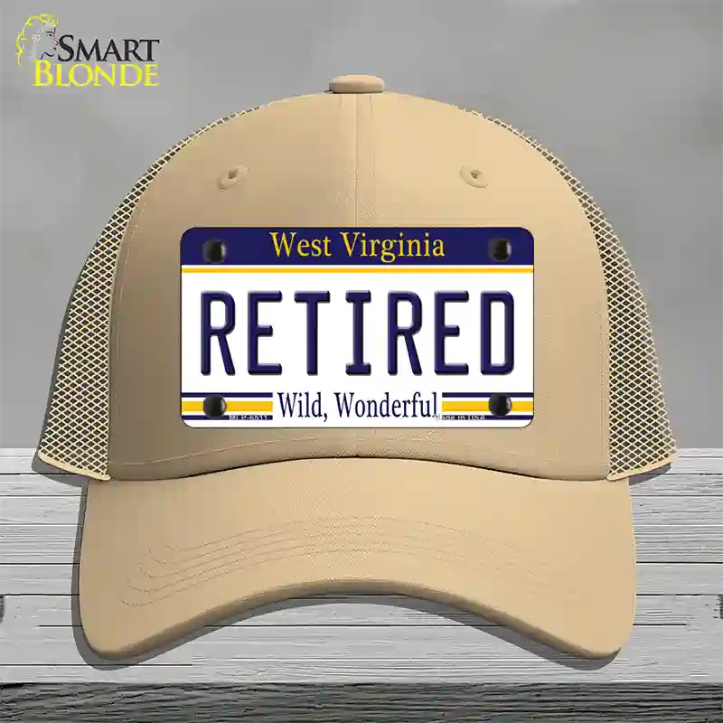 Retired West Virginia Novelty License Plate Hat Mesh / Khaki