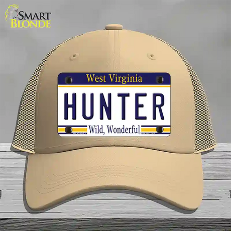 Hunter West Virginia Novelty License Plate Hat Mesh / Khaki